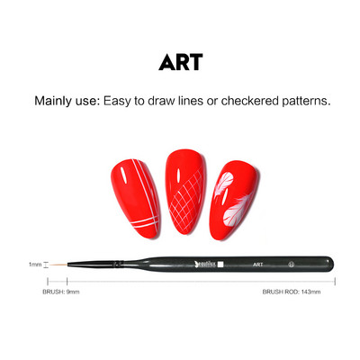 Beautilux nagų šepetėlis UV taškinis nagų šepetėlis gelio spalvos dažymo linijos piešimo modelio kūrimo gelinis lakas nagų profesionalus šepetėlis
