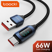 Toocki digitaalse ekraani USB-tüüpi C-kaabel kiirlaadimiskaabel 6A 66W USB C laadimisandmesidekaabel Huawei Mate 50 40 Pro Xiaomi Samsung jaoks