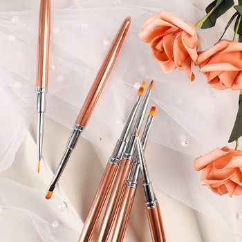 2022 Brushes For Gel Varnish Metal Handle Nail Art Pencil Liner Brush For Nail Frence Design Set Manicure Kit Profesional