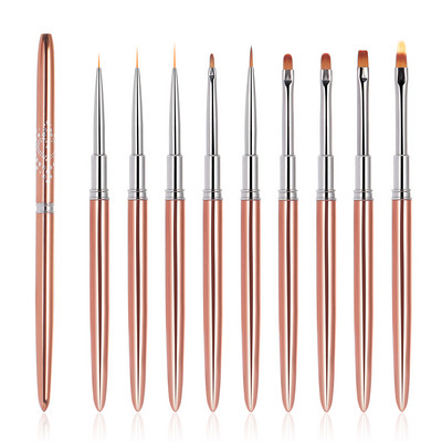 2022 Kistovi za gel lak Metalna ručka Nail Art Pencil Liner Kist For Nail Frence Design Set za manikuru Kit Profesionalni