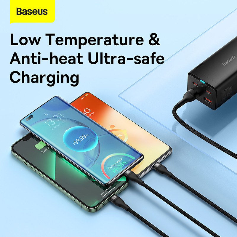 Baseus PD66W 3 in 1 Type C Micro USB Lightning Cable iPhone 13 12 Pro 11 XR įkroviklio duomenų kabelis, skirtas Huawei Samsung Xiaomi