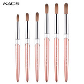 Akrilinis nagų šepetėlis 100% grynas Kolinsky Sable Brush, skirtas krištolo nagų gelio dažymui ovaliu gofruotu akrilo pudra, skystas manikiūro įrankis