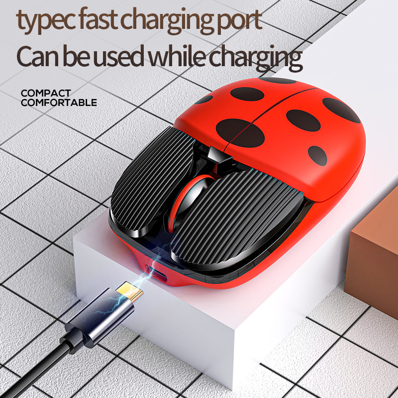 Aranyos 2.4G vezeték nélküli játékegér, újratölthető Kawaii Mini Cartoon Bluetooth csendes egerek számítógépes laptopokhoz, otthoni irodához