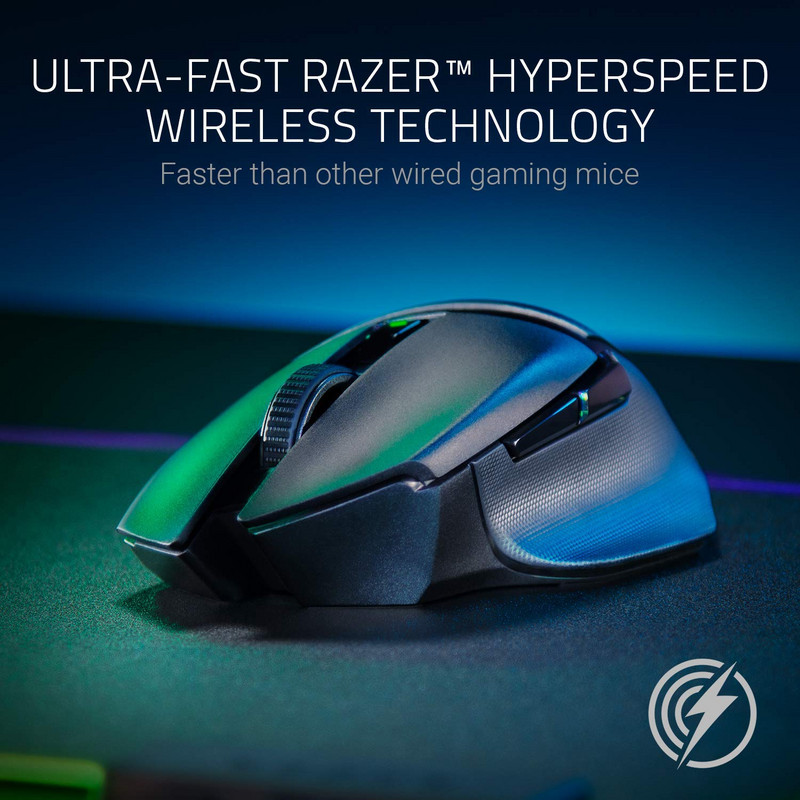 „Razer Basilisk X Hyperspeed“ belaidė žaidimų pelė: „Bluetooth“ ir belaidžiu ryšiu suderinama 16000 DPI DPI optinio jutiklio „Razer“ pelės