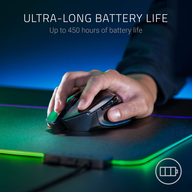 „Razer Basilisk X Hyperspeed“ belaidė žaidimų pelė: „Bluetooth“ ir belaidžiu ryšiu suderinama 16000 DPI DPI optinio jutiklio „Razer“ pelės