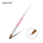 Kolinsky Sable nagų šepetėlis gradientas Pink Metallic Barrel apvalios formos nagų dailės šepetėlis akrilo dengimui Manikiūro įrankis #8-#22