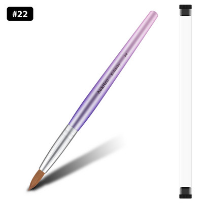 Kolinsky Sable nagų šepetėlis gradientas Pink Metallic Barrel apvalios formos nagų dailės šepetėlis akrilo dengimui Manikiūro įrankis #8-#22