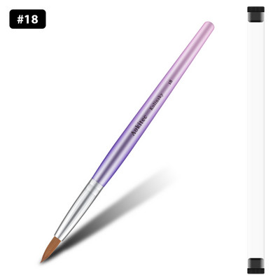 Kolinsky Sable nagų šepetėlis gradientas Pink Metallic Barrel apvalios formos nagų dailės šepetėlis akrilo dengimui Manikiūro įrankis #8-#22