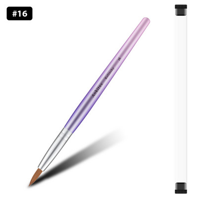 Kolinsky Sable nagų šepetėlis gradientas Pink Metallic Barrel apvalios formos nagų dailės šepetėlis akrilo dengimui Manikiūro įrankis #8-#22