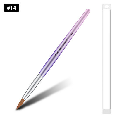 Kolinsky Sable nagų šepetėlis gradientas Pink Metallic Barrel apvalios formos nagų dailės šepetėlis akrilo dengimui Manikiūro įrankis #8-#22