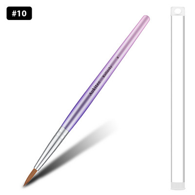 Kolinsky Sable nagų šepetėlis gradientas Pink Metallic Barrel apvalios formos nagų dailės šepetėlis akrilo dengimui Manikiūro įrankis #8-#22