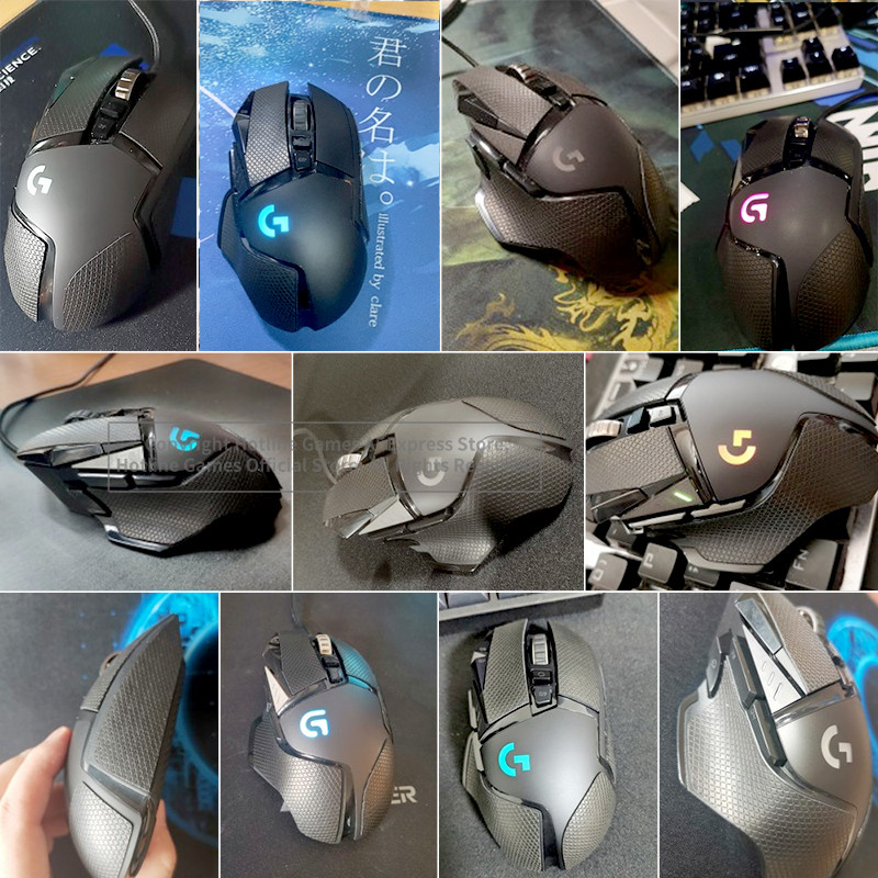 Karštosios linijos žaidimai Pelės neslystanti sugriebimo juosta, skirta Logitech g502 Pelės prakaitui atsparūs kilimėliai Pelės šoniniai neslystantys lipdukai Pelės pačiūžos