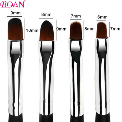 BQAN #4#6#8#10 Nail Art UV Gel Polish Рисуване Четка за нокти Черна дървена дръжка Издълбани цветя Маникюр Инструменти за нокти