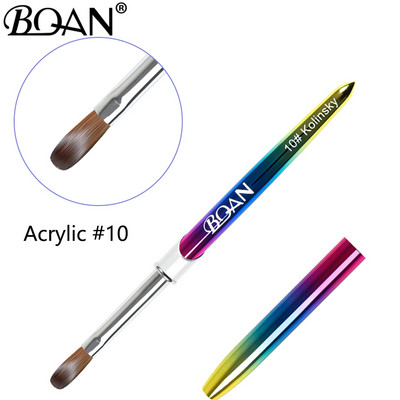 BQAN #6-#18 Kolinsky akrilinių nagų šepetėlių rinkinys 3D grynas rankų darbo nagų šepetėlis, skirtas naudoti akrilu Nagų dailės šepetėliai Nagų šepetėliai