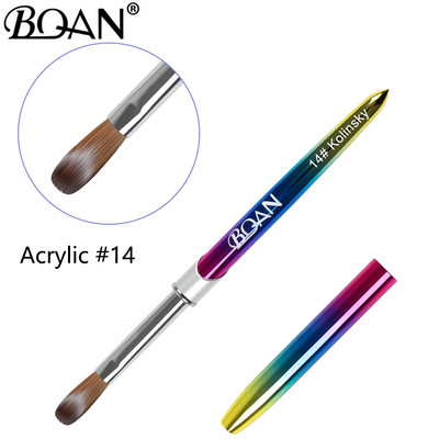 BQAN #6-#18 Kolinsky akrilinių nagų šepetėlių rinkinys 3D grynas rankų darbo nagų šepetėlis, skirtas naudoti akrilu Nagų dailės šepetėliai Nagų šepetėliai