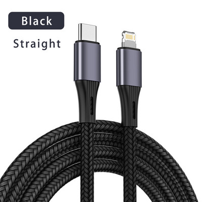 90 laipsnių žaibo katė, skirta iPhone 14 13 12 greito įkrovimo kabeliui 20w Pd USB tipo C kabeliui Ipad iPhone 11 Pro Max Xs alkūniniam kabinai