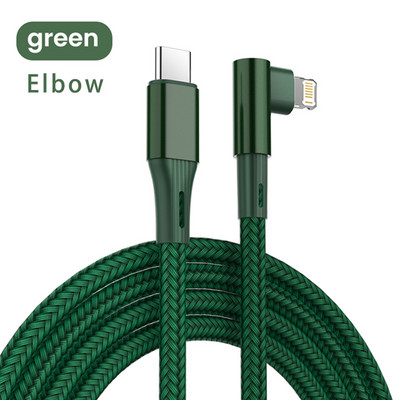 90 laipsnių žaibo katė, skirta iPhone 14 13 12 greito įkrovimo kabeliui 20w Pd USB tipo C kabeliui Ipad iPhone 11 Pro Max Xs alkūniniam kabinai