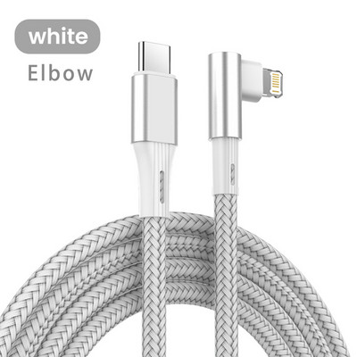 90 laipsnių žaibo katė, skirta iPhone 14 13 12 greito įkrovimo kabeliui 20w Pd USB tipo C kabeliui Ipad iPhone 11 Pro Max Xs alkūniniam kabinai