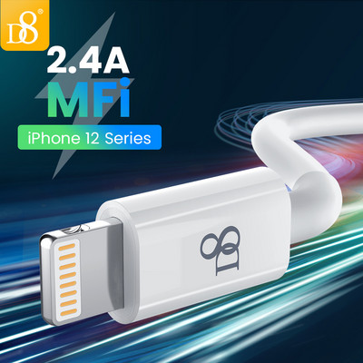 D8 MFi USB кабел за бързо зареждане за iPhone 13 11 12 Pro X Max XS X XR 8 7 Plus 2.4A кабел за бързо зареждане Usb зарядно устройство Кабел за данни