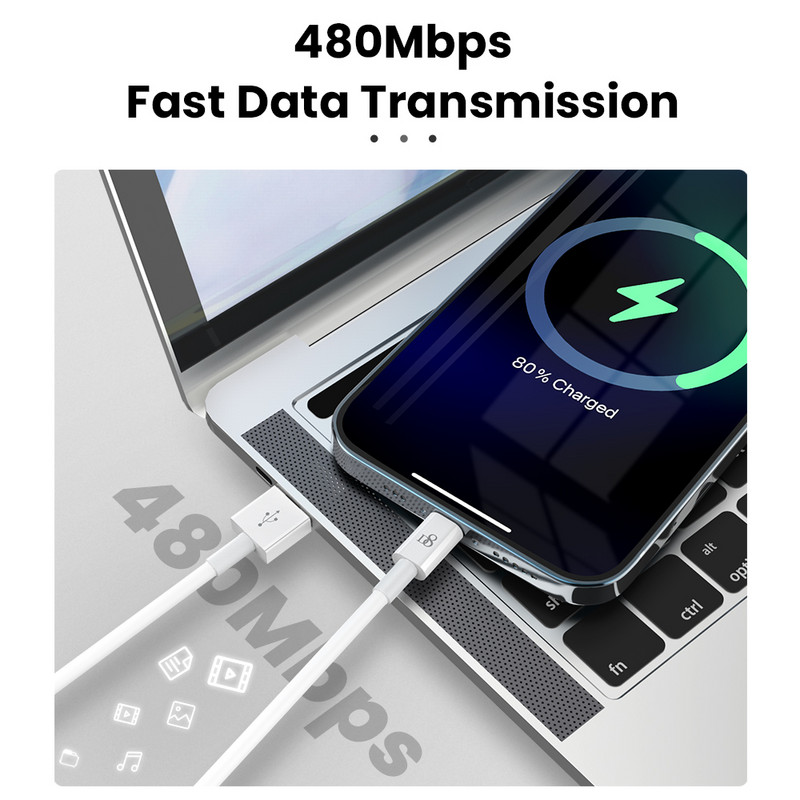 D8 MFi greito įkrovimo USB laidas skirtas iPhone 13 11 12 Pro X Max XS X XR 8 7 Plus 2.4A greito įkrovimo kabelis USB įkroviklio duomenų kabelis