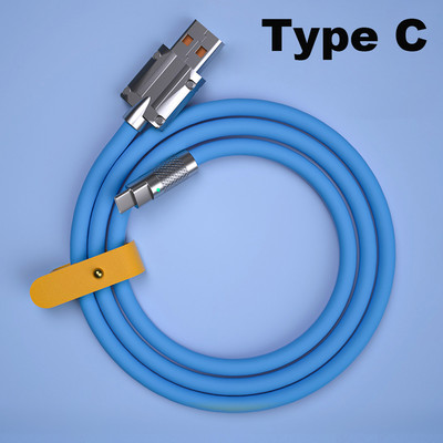 120 W itin greito įkrovimo C tipo skysto silikono kabelis USB C laidas skirtas Xiaomi Huawei Samsung Pixel POCO USB įkroviklio duomenų laido laidas