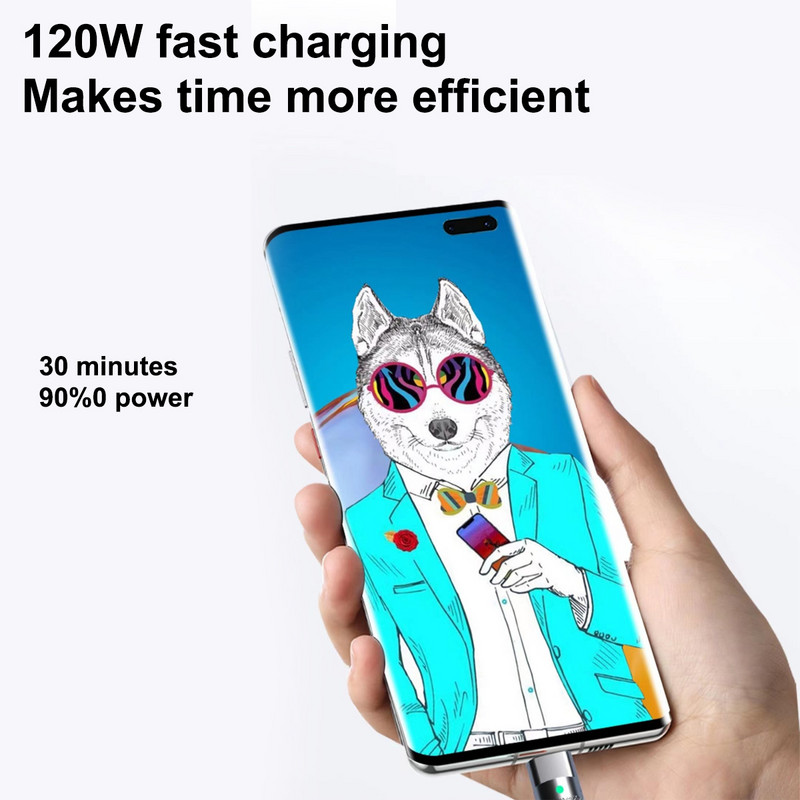 120 W itin greito įkrovimo C tipo skysto silikono kabelis USB C laidas skirtas Xiaomi Huawei Samsung Pixel POCO USB įkroviklio duomenų laido laidas