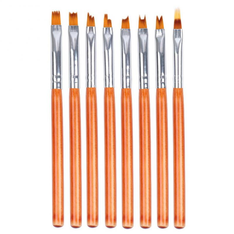 8 vnt./rinkinys Nagų šepetėlis manikiūrui Gelinis šepetėlis nagų dailei DIY Tools Gelinis šepetėlis Įvairių dydžių Manikiūro įrankių rinkinys