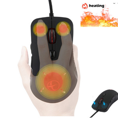 Încălzitor de mouse încălzit pentru iarna rece Mouse de computer cu fir 2400 DPI Mouse de gaming reglabil pentru mouse de încălzire pentru jucători