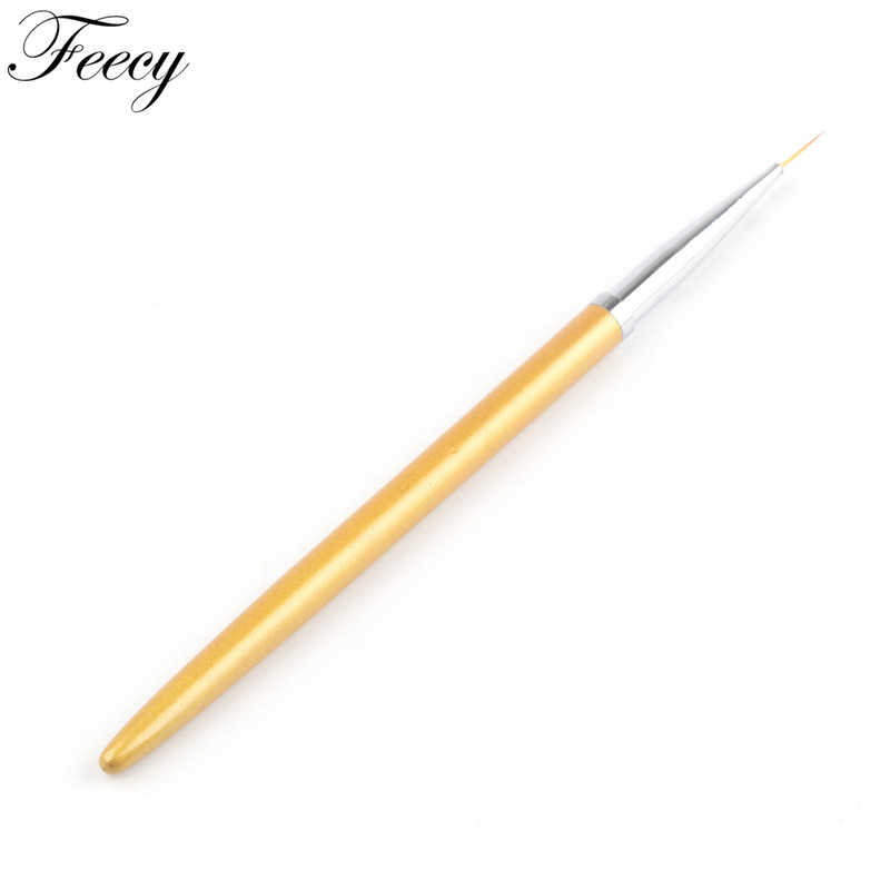 Dažymo rašiklio teptukai 3 vnt. / rinkinys Gold Design Professional aukštos kokybės UV Nail Line Nagų gelio galiukai 3D dizaino manikiūro piešinys