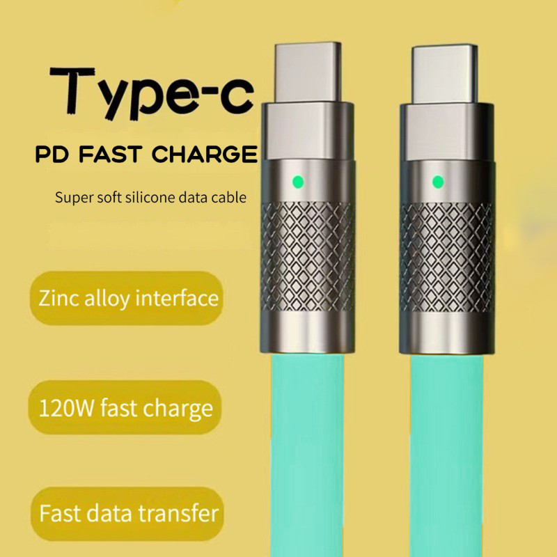 Καλώδιο υγρής σιλικόνης PD τύπου C έως τύπου C Καλώδιο 6A Γρήγορη φόρτιση για Samsung Xiaomi Cable Data Type-C για φορητό υπολογιστή Huawei Max 120W