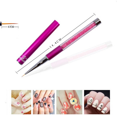 3vnt/sequins Nail Art Brush Piešimas Tapyba Carving Pen Design Manikiūro įrankis 7/9/11mm akrilo įdėklas UV gelio dekoravimo įrankiai