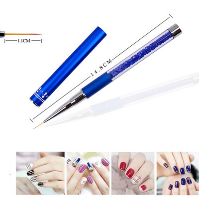 3vnt/sequins Nail Art Brush Piešimas Tapyba Carving Pen Design Manikiūro įrankis 7/9/11mm akrilo įdėklas UV gelio dekoravimo įrankiai