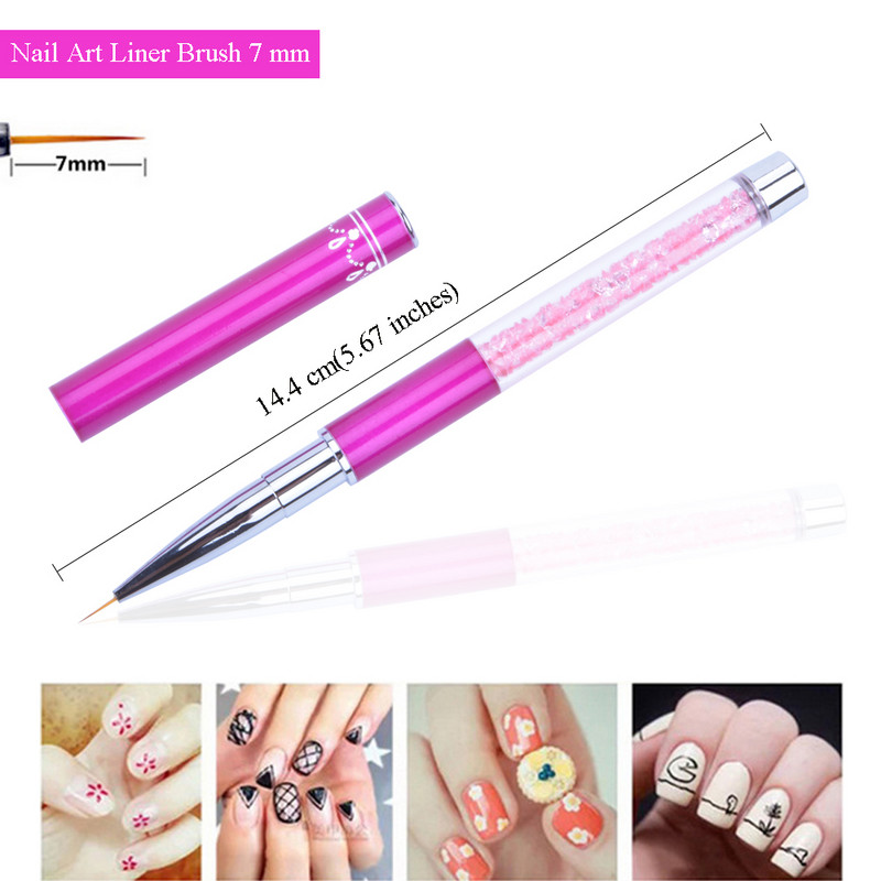 3vnt/sequins Nail Art Brush Piešimas Tapyba Carving Pen Design Manikiūro įrankis 7/9/11mm akrilo įdėklas UV gelio dekoravimo įrankiai