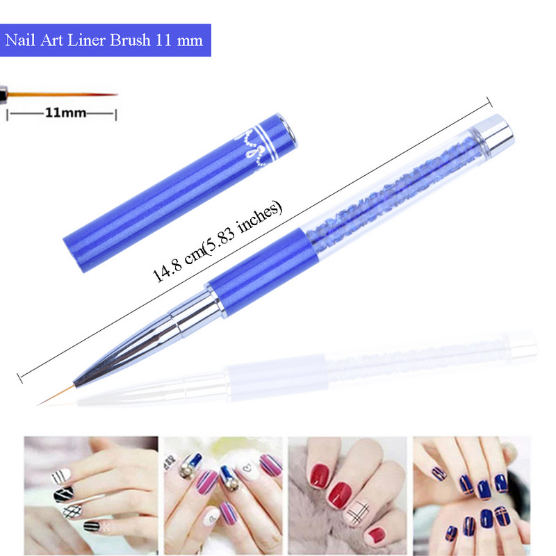 3vnt/sequins Nail Art Brush Piešimas Tapyba Carving Pen Design Manikiūro įrankis 7/9/11mm akrilo įdėklas UV gelio dekoravimo įrankiai