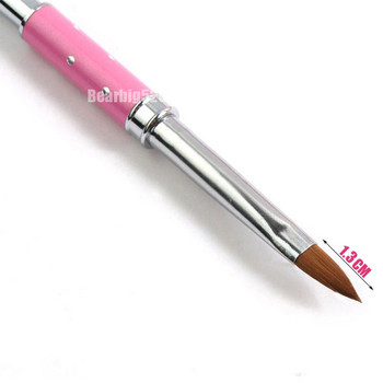 1PCS Nail Art Kolinsky Sable Acrylic Brush Pen UV Gel Polish Направи си сам Рисуване Рисуване Carving Pen Инструменти за маникюр No,2 4 6 8 10