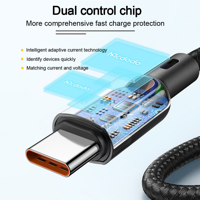 Mcdodo PD 100W Type C 2 u 1 kabel za brzo punjenje za Huawei Samsung Xiaomi Flat Laptop Macbook Pro USB-C telefonski kabel za punjenje podataka