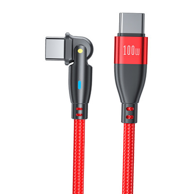 AUFU 100W USB C na USB Type-C kábel pre Huawei Xiaomi 5A rýchlonabíjací kábel s otočením o 180 stupňov a nabíjacím dátovým káblom USB C pre Samsung