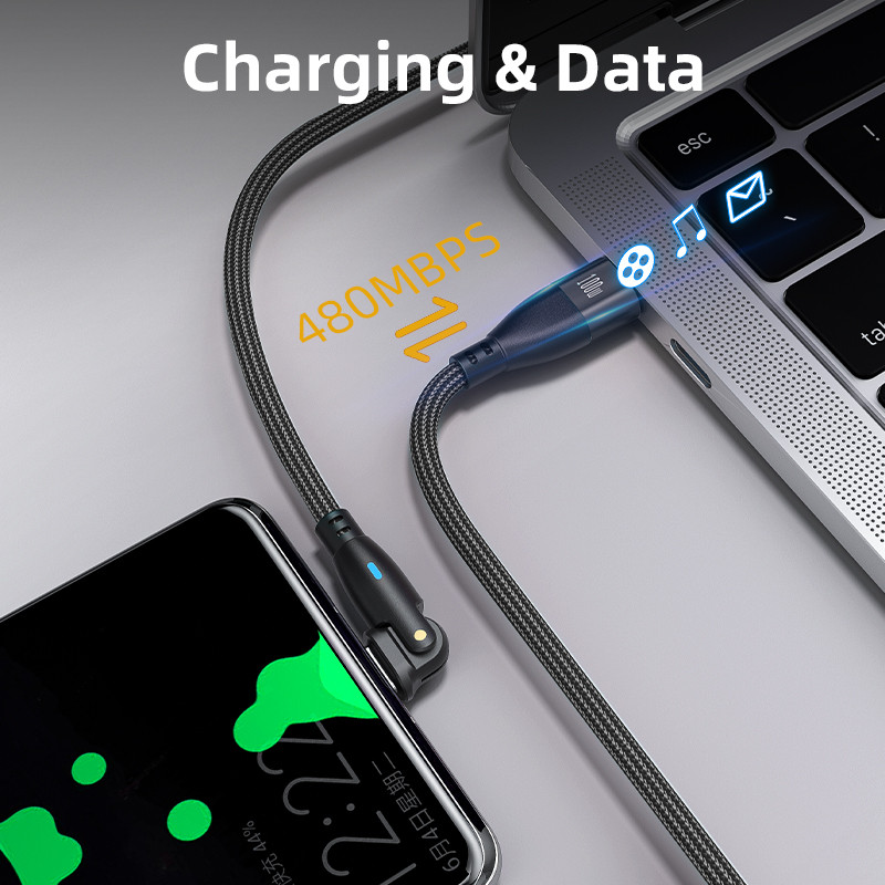 AUFU 100W USB C na USB Type-C kábel pre Huawei Xiaomi 5A rýchlonabíjací kábel s otočením o 180 stupňov a nabíjacím dátovým káblom USB C pre Samsung