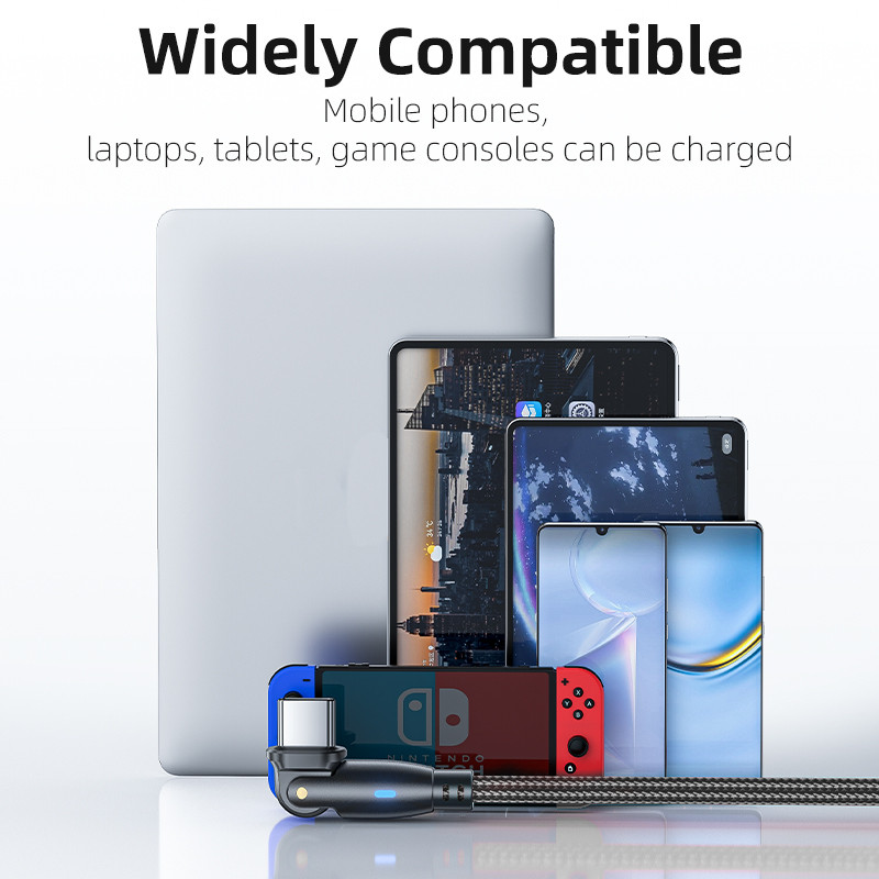 AUFU 100W USB C na USB Type-C kábel pre Huawei Xiaomi 5A rýchlonabíjací kábel s otočením o 180 stupňov a nabíjacím dátovým káblom USB C pre Samsung