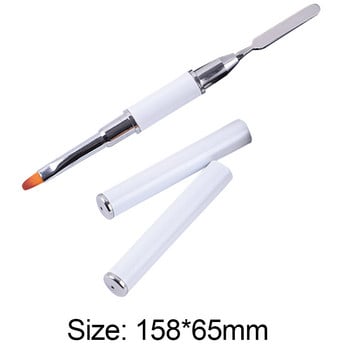 2-в-1 Двустранна химикалка за нокти Poly Nail Gel Brush Picker Многофункционална писалка с форма на гел цветна лента Flower Brush Art Manicure Tool