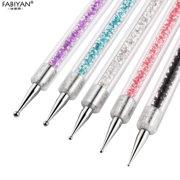 5 τμχ Nail Art Dotting Pen 2 Side UV Gel Ακρυλικό Σχέδιο Ζωγραφική Liner Πινέλο λουλουδιών Εργαλεία μανικιούρ Διακόσμηση Κρύσταλλο στρας