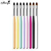 Monja 8 Colors Nail Art akril ecset fa nyelű fényező festőtoll UV gél hosszabbító ecset DIY rajztoll