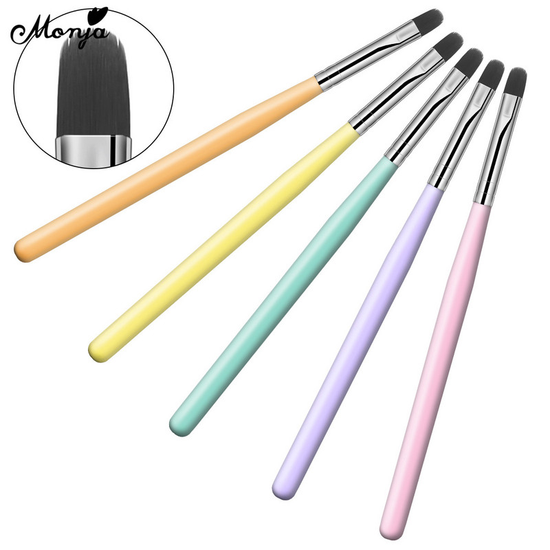 Monja 8 Colors Nail Art akril ecset fa nyelű fényező festőtoll UV gél hosszabbító ecset DIY rajztoll