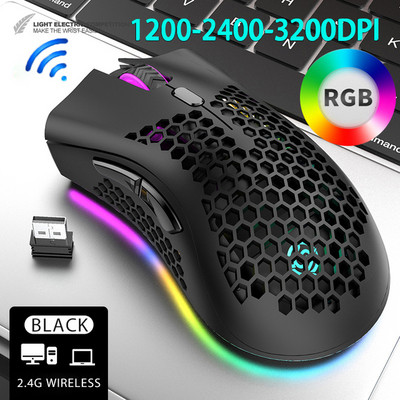 BM600 punjivi USB 2.4G bežični RGB svjetlo Honeycomb igraći miš Desktop PC računala Notebook Laptop miševi Mause igrački slatki