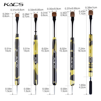 KADS 2 Way Kolinsky Brush Acrylic Professional French Manicure Brush Nail Art Brush Nail Dotting Pen Stick Stirring Rod Stick 2-10#