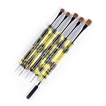 KADS 2 Way Kolinsky Brush Acrylic Professional French Manicure Brush Nail Art Brush Nail Dotting Pen Stick Stirring Rod Stick 2-10#