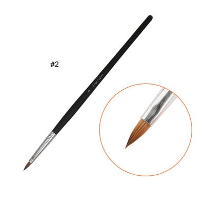 100% čisti Kolinsky Brush nokti Black Crystal Nail Pencil kistovi za akvarel u boji samurovine 2# 4# 6#8# 10# 12# 14# 16# 20#24# kist za nokte