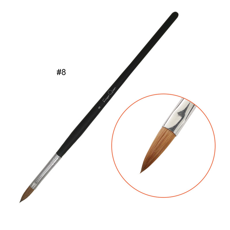 100% čisti Kolinsky Brush nokti Black Crystal Nail Pencil kistovi za akvarel u boji samurovine 2# 4# 6#8# 10# 12# 14# 16# 20#24# kist za nokte