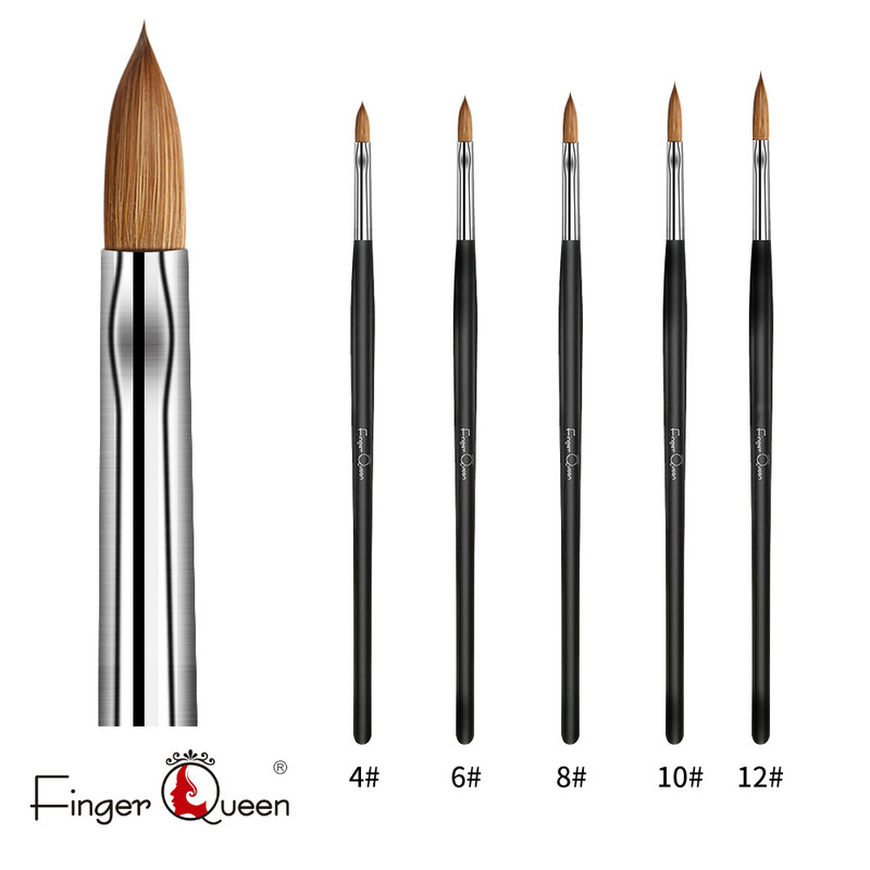 100% čisti Kolinsky Brush nokti Black Crystal Nail Pencil kistovi za akvarel u boji samurovine 2# 4# 6#8# 10# 12# 14# 16# 20#24# kist za nokte