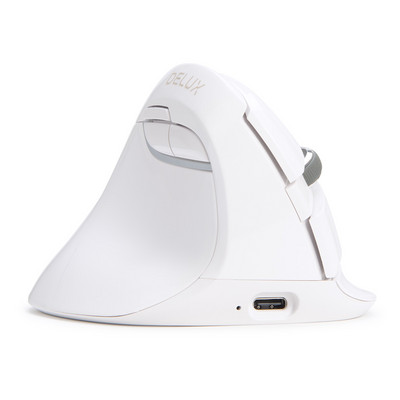 Delux M618ZD balkezes, ergonomikus vezeték nélküli függőleges egér Bluetooth 2,4 GHz RGB újratölthető csendes egerek irodai használatra